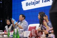 Menteri Pertahanan Prabowo Subianto di acara diskusi Belajaraya yang diselenggarakan di Pos Bloc, Jakarta Pusat. (dok. Tim Media Prabowo Subianto)