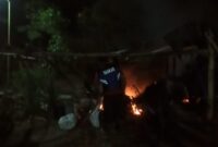 Kandang ternak kambing di Ponorogo, Jawa Timur, ludes terbakar. (Dok. FIN) 
