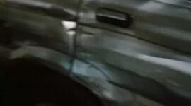 Kecelakaan lalu lintas antara minibus Panther dengan sepeda motor terjadi di jalur alternatif Madiun - Magetan. (Dok. FIN) 
