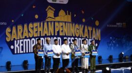 Menteri Pertahanan Prabowo Subianto saat menghadiri sarasehan Kemandirian Pesantren di JIExpo Kemayoran, Jakarta. (Dok. Tim Media Prabowo)
