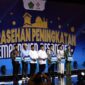 Menteri Pertahanan Prabowo Subianto saat menghadiri sarasehan Kemandirian Pesantren di JIExpo Kemayoran, Jakarta. (Dok. Tim Media Prabowo)
