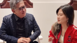 Sekretaris Jenderal DPP PDIP Hasto Kristiyanto bersama Felicia Tissue. (Instagram.com @feliciatissue)  