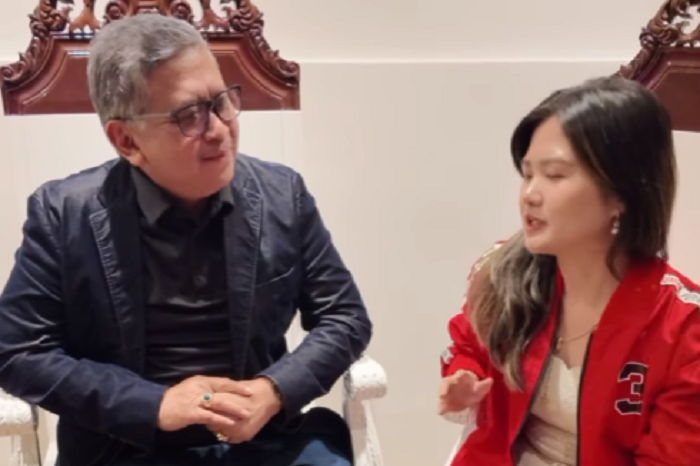 Sekretaris Jenderal DPP PDIP Hasto Kristiyanto bersama Felicia Tissue. (Instagram.com @feliciatissue)
